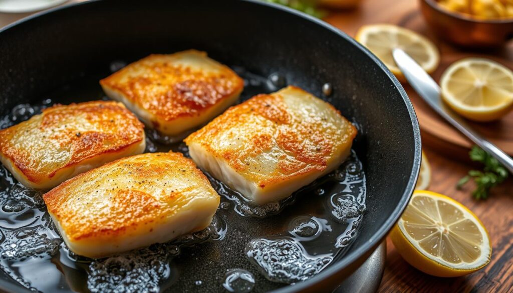 Frying cod