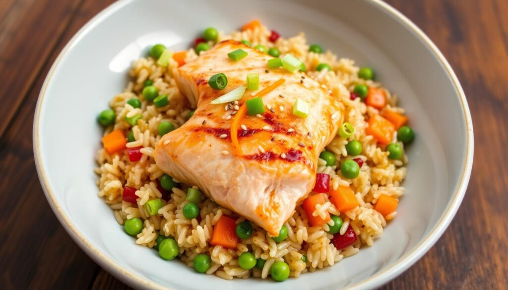 salmon fried rice