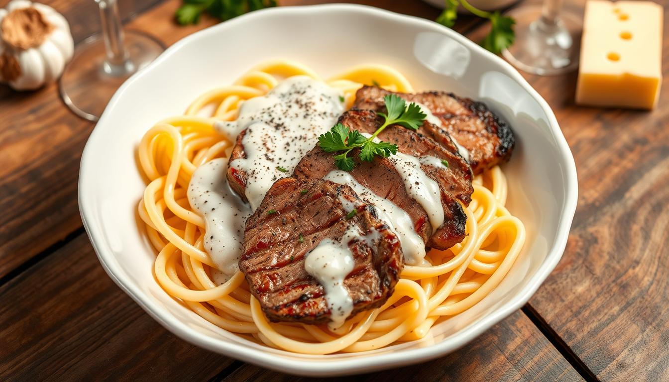 steak alfredo